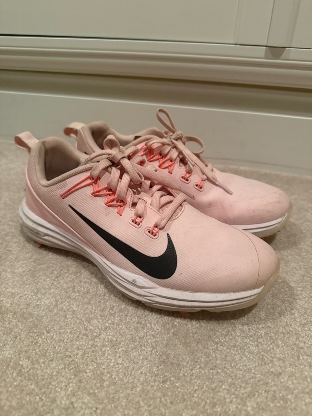 Nike Pink Golf Shoes with Black Swoosh